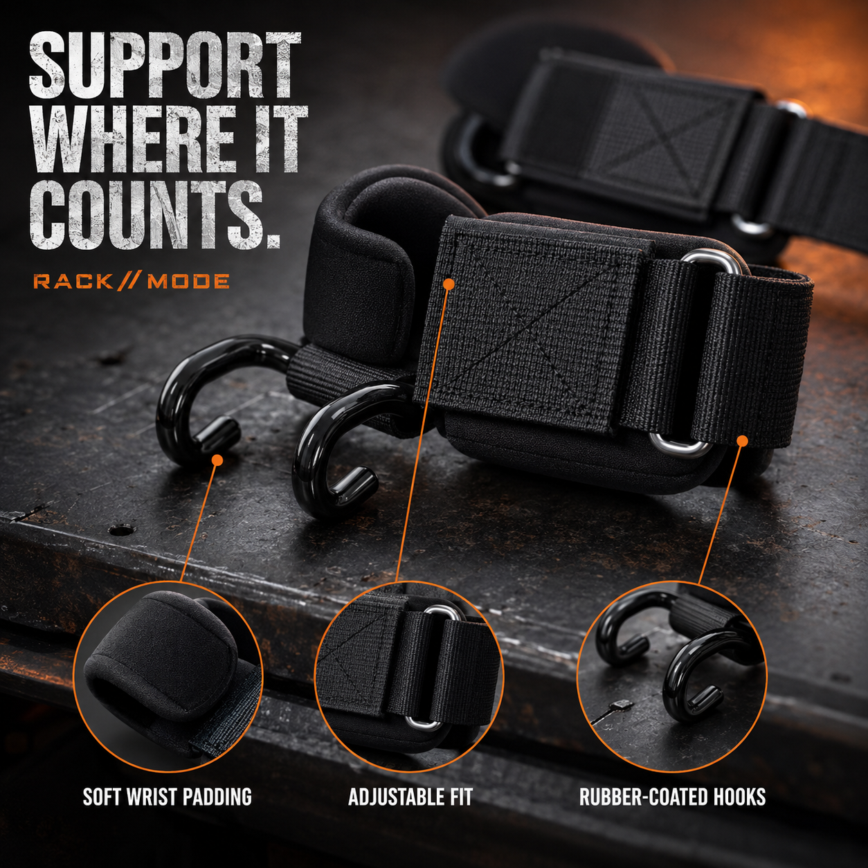 Power Hook Grips — Pair