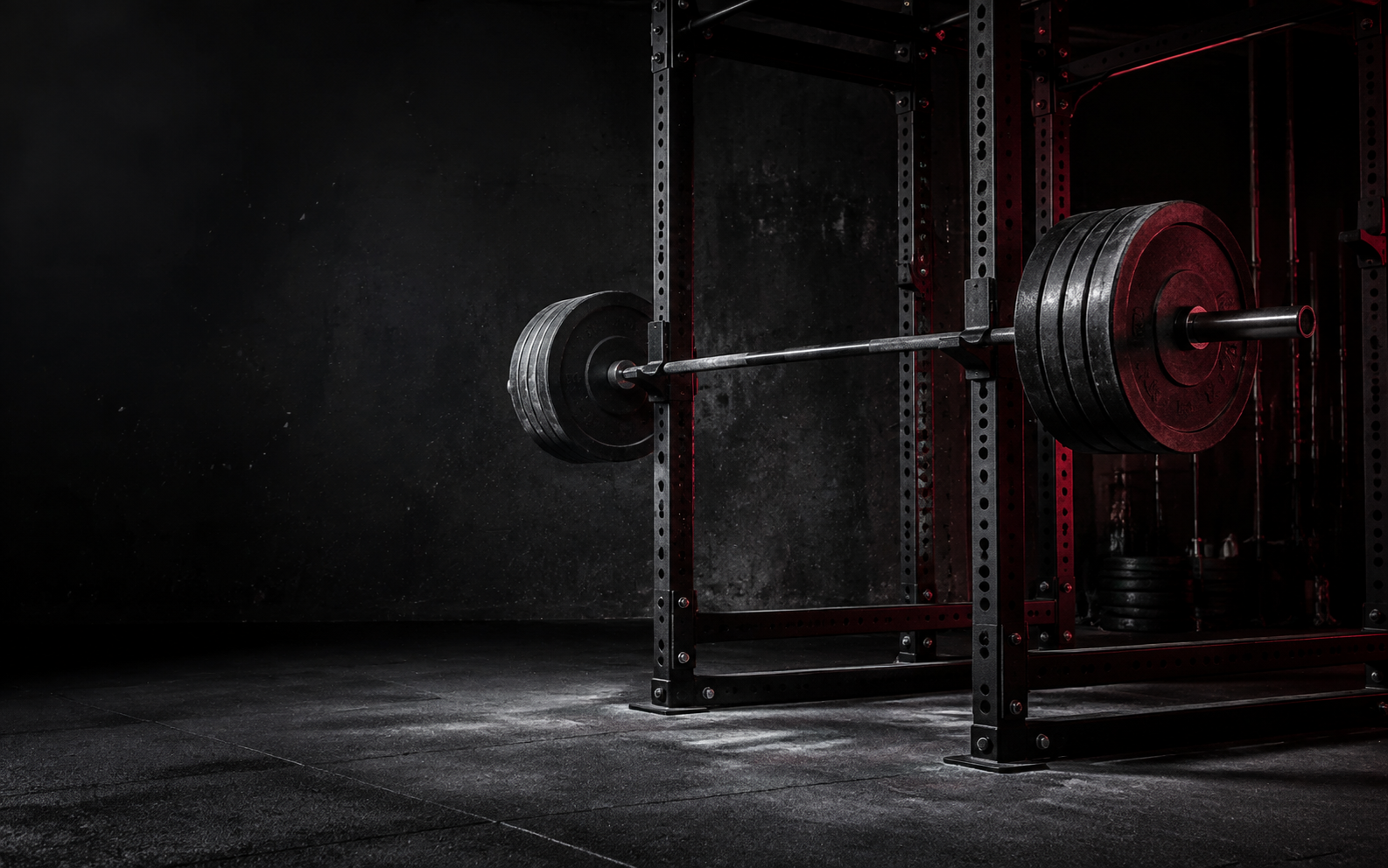 RACK//MODE gym rack and barbell